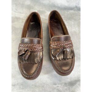 Cole Haan womens shoes 8.5M Country Brown Leather Tassel Loafers